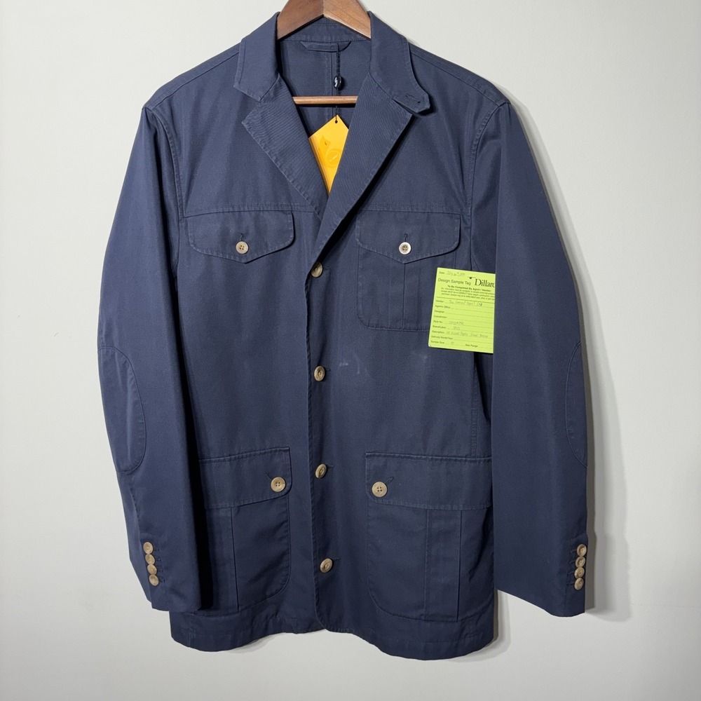 Orvis Travel Blazer Sport‎ Coat Mens 40 Navy Blue Pockets Cotton Unlined Poplin